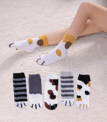 Vista 6 de SDBING Calcetines Peludos para Niños, Calcetines Antideslizantes para Niños Pequeños Niños Niñas Lindos Acogedores Calcetines Cálidos de Invierno