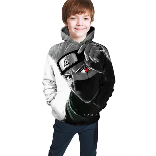 Vista 3 de Oboiti Sudadera con capucha de anime 3D, sudadera con capucha de bolsillo grande para niños y niñas