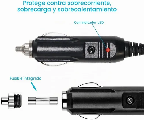 Vista 3 de Enchufe de repuesto para encendedor de cigarrillos – Enchufe de cigarro macho de 12 voltios con cables Adaptador de coche Conectores de cargador