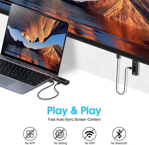 Vista 2 de Transmisor y receptor HDMI inalámbrico: 4K decodifica salida 1080P, 165FT 2.4G/5G Kit de extensor HDMI inalámbrico para transmisión de video y audio