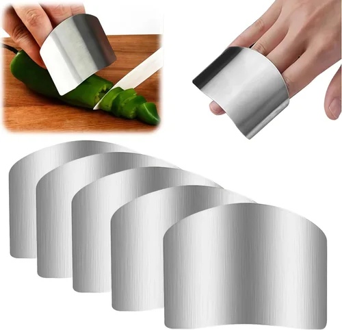 Vista 11 de Protector de dedos de acero inoxidable, ajuste universal, protector de dedos ajustable para cortar alimentos, herramienta de corte premium