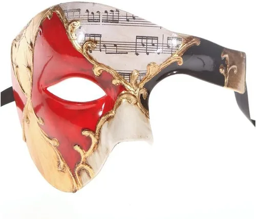 Vista 2 de Yacanna Máscara de mascarada para hombre, máscara veneciana cortada con láser para hombre
