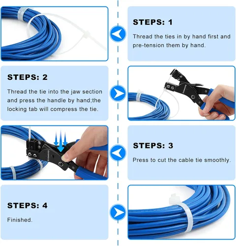 Vista 5 de Herramienta de bridas de cables Knoweasy y herramienta de atadura de cables para bridas de cables de plástico o nylon