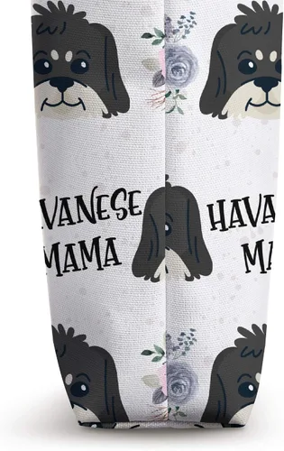 Vista 3 de Havanese Mama Cute Havanese Mom Dog Lover Gifts Bolsa de mano 16 pulgadas Blanco