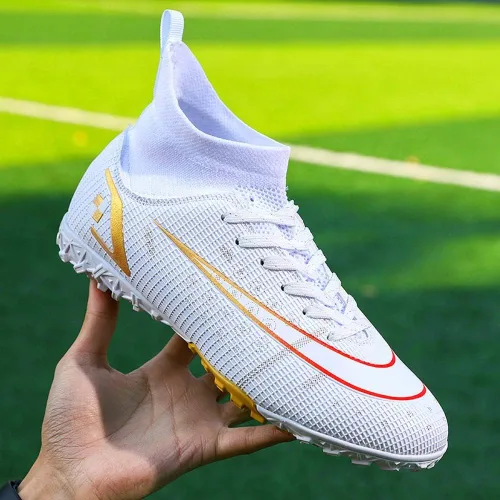 Vista 4 de Rycofu Tenis de fútbol unisex para jóvenes botas de fútbol de fútbol americano tacos de fútbol para interiores atléticos TF