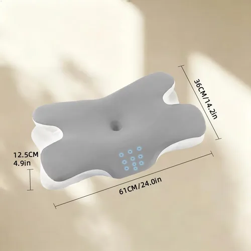 Vista 2 de Almohada cervical de espuma viscoelástica para soporte de Gris Oscuro
