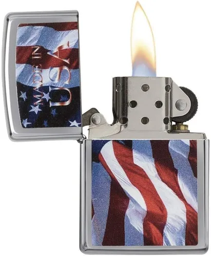 Vista 20 de Zippo encendedores con la bandera de EE. UU.