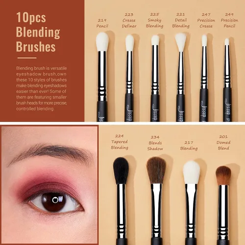 Vista 6 de Jessup Pinceles de maquillaje T336 con cepillo de ojos profesional Set T341