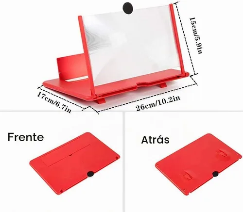 Vista 5 de Lupa de pantalla 3D de 12 pulgadas HD para teléfono inteligente móvil con lupa de video compatible con X / 8/8 Plus / 7/7 Plus / 6 / 6s Plus / 6