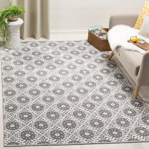 Vista 22 de Safavieh Colección Montauk - Alfombra decorativa de 2 pies 3 pulgadas x 3 pies 9 pulgadas, color negro y marfil, algodón hecho a mano, ideal
