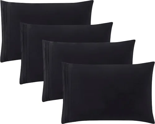 Vista 73 de Clara Clark Fundas de almohada de tamaño estándar – Funda de almohada ultra suave, fundas de almohada de microfibra ligera tamaño Queen – Juego de 2