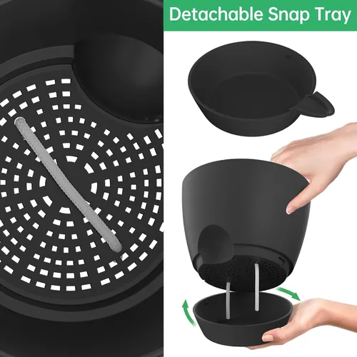 Vista 8 de ZMTECH Juego de 2 macetas de 10 pulgadas para plantas de interior, macetas de riego automático con agujeros de drenaje y platillo para plantas al