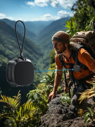 Vista 6 de Altavoz Bluetooth Reproductores multimedia portátiles, sonido estéreo claro y fuerte, altavoz inalámbrico de graves profundos con luces TWS IPX5