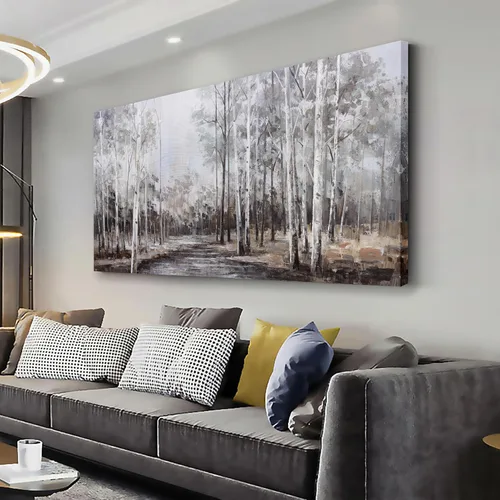 Vista 8 de Arte de pared de árbol de la vida, cuadro de árbol azul, decoración de pared, obra de arte enmarcada, lienzo abstracto, pintura de la naturaleza