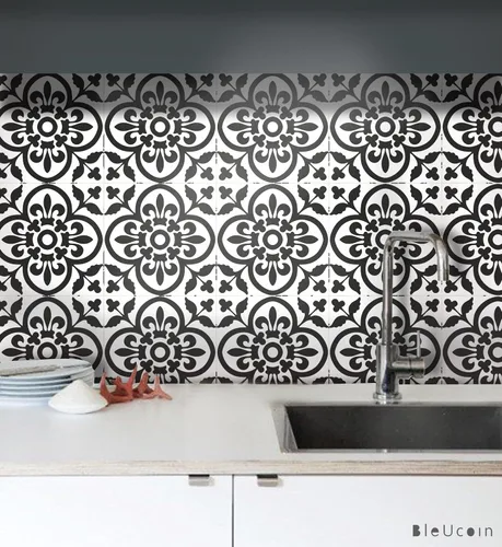Vista 2 de Bleucoin Berkane - Calcomanías para azulejos de cocina, baño, salpicaduras, impermeables, extraíbles, ecológicas, calcomanías de vinilo