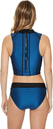 Vista 3 de Reebok Traje de baño para mujer con escote alto y escote alto
