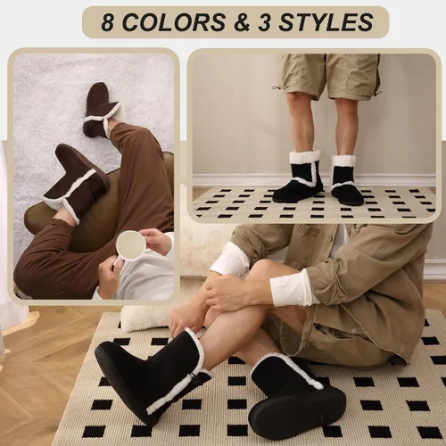 Vista 5 de Home Slipper Pantuflas para hombre, suaves y cálidas de espuma viscoelástica para invierno, para interiores