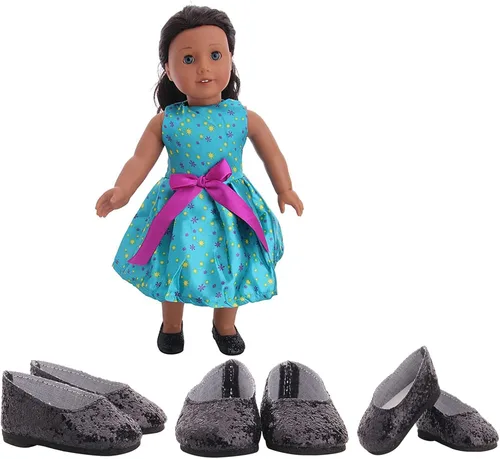 Vista 4 de yijing Accesorios para muñecas, seis pares de zapatos de muñeca de 18 pulgadas, adecuados para muñecas de 18 pulgadas (más de 3 meses)