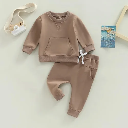 Vista 3 de Mubineo Conjunto de sudadera de manga larga para bebé niño y niña, para otoño e invierno