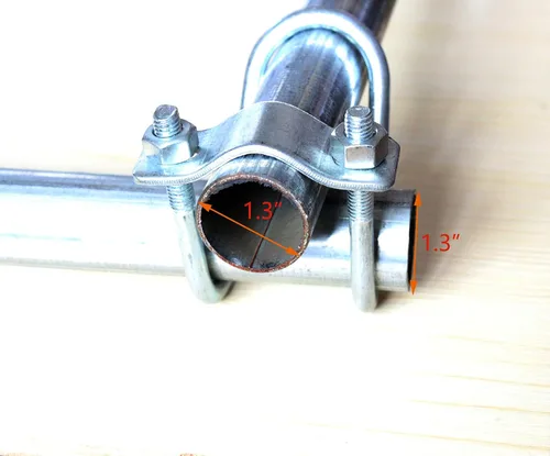 Vista 4 de 4 clips de tubo de acero galvanizado, hebilla de tubo cruzado, diámetro máximo del tubo de 1.3 pulgadas, tarjeta de 1.3 pulgadas, tubo de acero