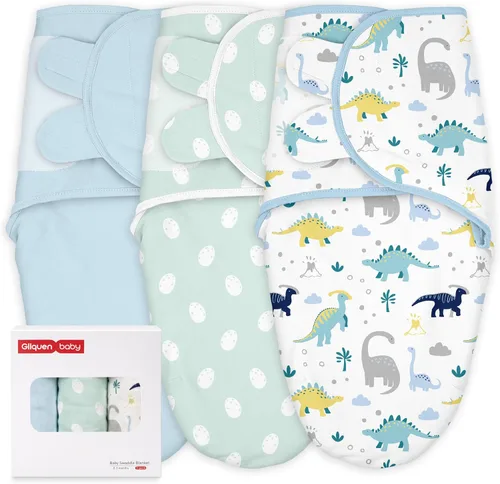 Vista 29 de GLLQUEN BABY Sacos de Dormir Envolventes Orgánicos para Recién Nacidos - Envolturas para Bebés de 0-3 Meses, Paquete de 3 Sacos Envolventes
