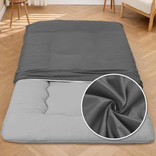Vista 16 de Funda de colchón de futón de piso 100% algodón, suave, amigable con la piel, lavable, con cremallera, funda de colchón tatami, a prueba de polvo