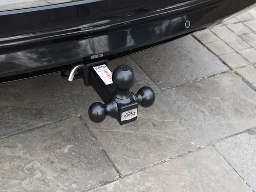 Vista 2 de TOPTOW - Enganche de remolque de 3 bolas con soporte de bola, bolas de remolque negras de 1-7/8", 2" y 2-5/16", se adapta a receptores de enganche