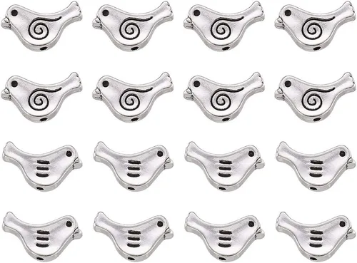 Vista 11 de Megapet - Cuentas espaciadoras de plata antigua estilo tibetano para fabricación de joyas, Metal