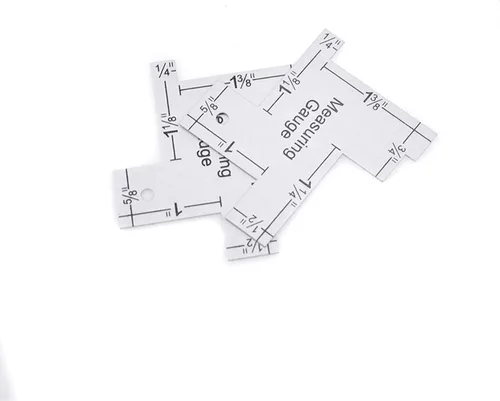 Vista 4 de Semetall Paquete de 2 mini medidores de mano de 2 pulgadas para coser y patchwork, plástico, plateado For Quilting Sewing and Patchwork,Plastic