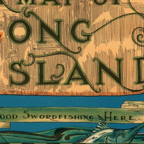 Vista 4 de Antiguos Maps Hermosa ilustración pictórica de Long Island, Nueva York alrededor de 1933 Queens, Nassau y Suffolk Póster impreso artístico