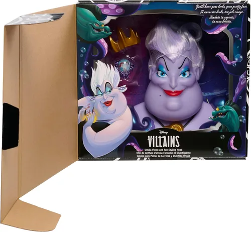 Vista 2 de Disney Villains Fierce 'N Fun Ursula - Cabezal de 10 pulgadas, 16 piezas, juego de simulación, juguetes para niños a partir de 3 años, exclusivo