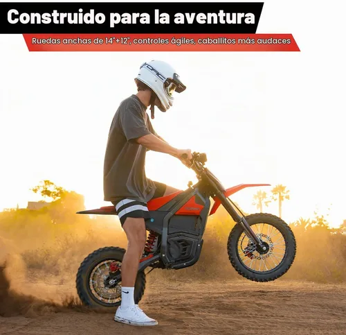 Vista 4 de Yozma IN10 Moto eléctrica todo terreno, velocidad máxima de 40 MPH, rango máximo de 53 millas Bicicleta eléctrica Fire Red