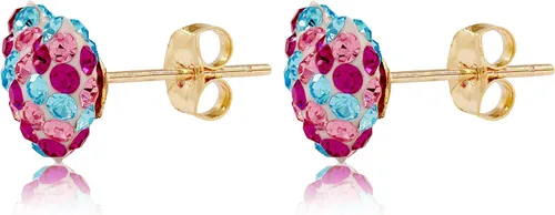 Vista 14 de AVORA Aretes de oro amarillo de 10 quilates de 0.315 in con cristales Swarovski