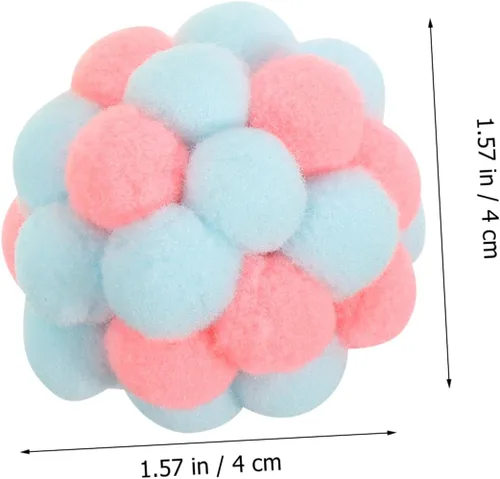 Vista 4 de GANAZONO 3pcs Colorful Cat Balls with Inner Bells Soft Wear-Resistant Interactive Fuzzy for Indoor Cats Lightweight Exercise and Entertainment for