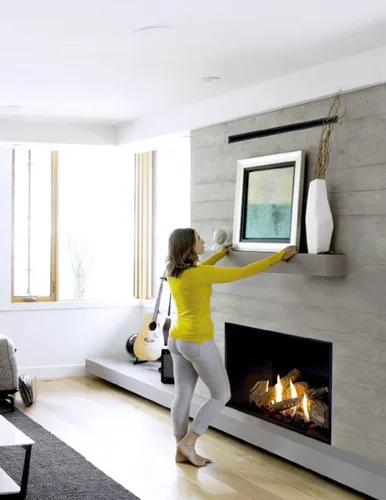 Vista 4 de Da Vinci Stone Craft Repisa de Chimenea Flotante de Hormigón Moderno Tipo Viga (72, Hormigón Gris)