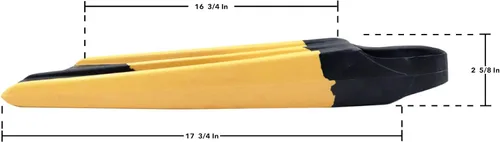 Vista 2 de Voit Aletas de natación negras y amarillas: diseño legendario de aleta de natación, unisex, construcción de goma de doble densidad, aumenta