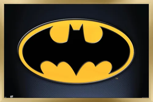 Vista 17 de Trends International DC Comics - Póster de pared de Batman con símbolos, 14.725 x 22.375 pulgadas, versión enmarcada de madera de granero