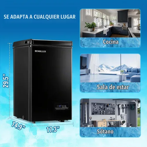 Vista 9 de DEMULLER 2.0 CU.FT Small Deep Freezer with Electronic Panel Black Negro