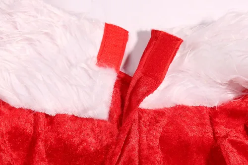 Vista 6 de Soyoekbt Disfraz de Navidad para niñas, vestido de Santa con luz LED y sombrero de Navidad rojo