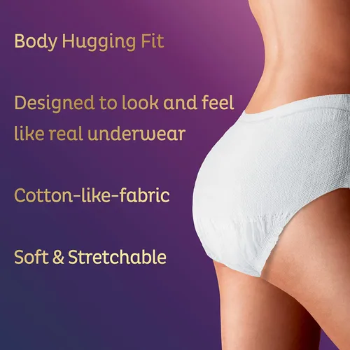 Vista 5 de TENA Ropa interior para incontinencia para mujer, absorción súper grande, pequeña/media, 18