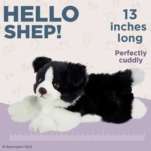 Vista 2 de Perro de peluche de la colección Bearington, perro de peluche realista, Border Collie, pastor alemán, lindos peluches para niños, niños y niñas - 33