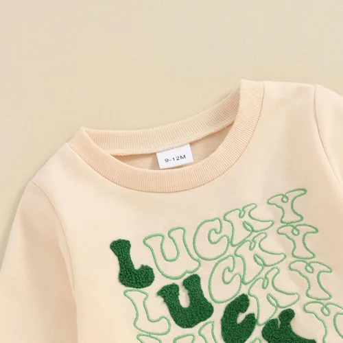 Vista 3 de Licupiee Conjunto de ropa de primavera de 2 piezas para bebés y niños pequeños de San Patricio
