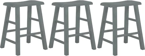 Vista 8 de eHemco Taburetes de cocina con asiento de sillín de madera maciza, 24 pulgadas, color negro