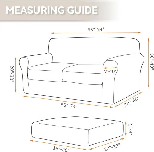 Vista 5 de KEKUOU Fundas elásticas para sofá de 3 piezas para sofá de 2 cojines, aptas para mascotas, fundas de sofá, lavables, suaves, elásticos y protectores
