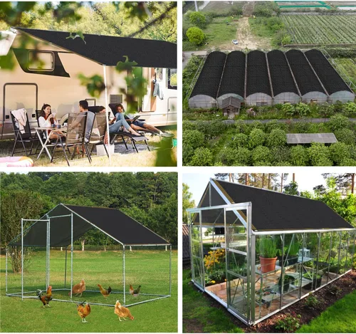 Vista 7 de Garden - Paño de sombra - para plantas de protección contra el calor, 16 x 16 pies, toldo 90% vegetal con ojales, cubierta de gallinero y perrera