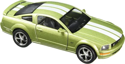 Vista 5 de KiNSMART - Ford Mustang GT 2006 escala 1:38 de 5 pulgadas, modelo de coche de juguete de metal fundido a presión (4 juegos de carrera)