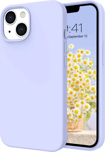 Vista 20 de Telaso Funda compatible con iPhone 14, silicona líquida de goma de gel suave para iPhone 14, funda delgada para teléfono con forro de microfibra