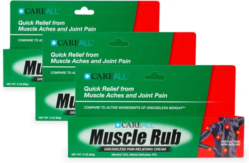 Vista 6 de CareAll Muscle Rub Crema no grasa de 3.0 onzas (paquete de 3) Ultra Fuerza. Alivio de dolores menores y dolores en músculos y articulaciones. 10%