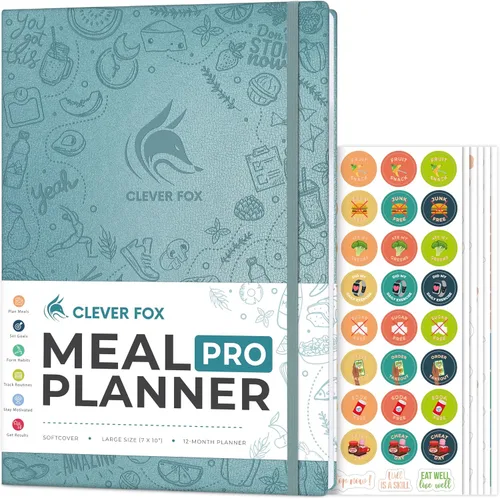 Vista 12 de Clever Fox Planificador de comidas PRO - Diario semanal de preparación de comidas con lista de comestibles y rastreador de pérdida de peso - Libro