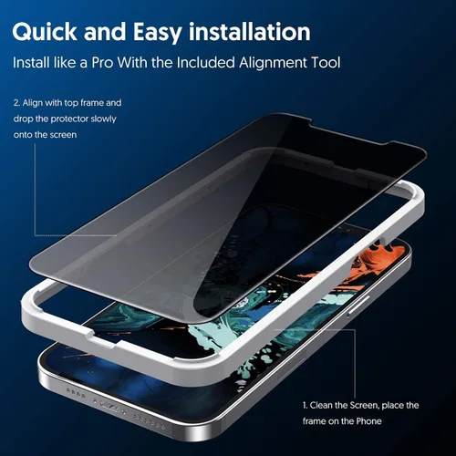 Vista 3 de Fotbor Protector de pantalla de privacidad para iPhone 12 Pro Max, protector de pantalla de privacidad para iPhone 12 Pro Max [2 antiespías]